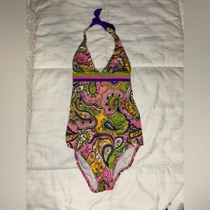 Girls Billabong Paisley Halter Swimsuit